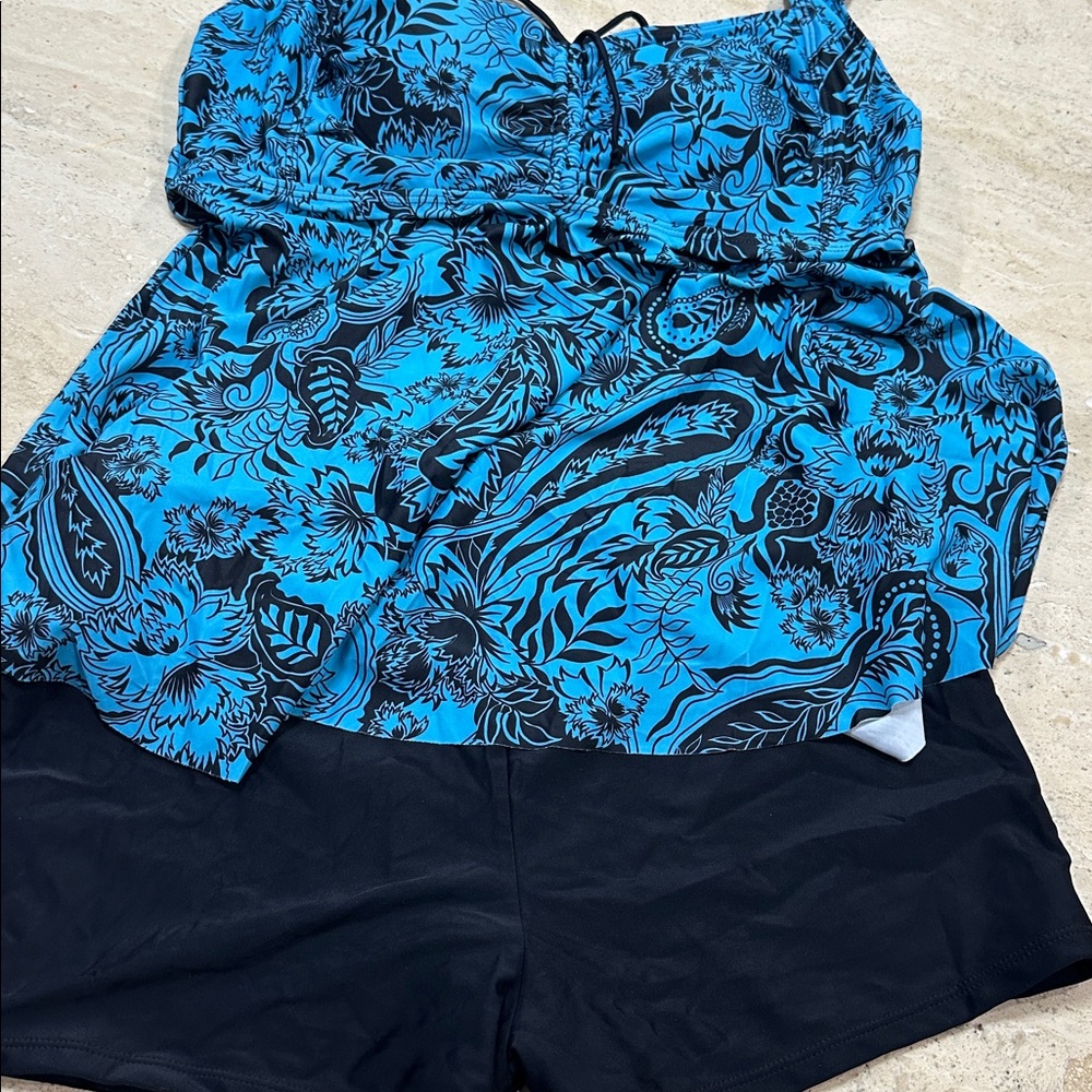 Women Two Piece Swimsuit Tummy Control Bathing Suit Swimwear Plus‎ Size 18W - Picture 3 of 4